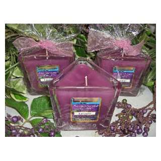  Lavender Scented Triangle Glass Jar Candle 7 Oz.