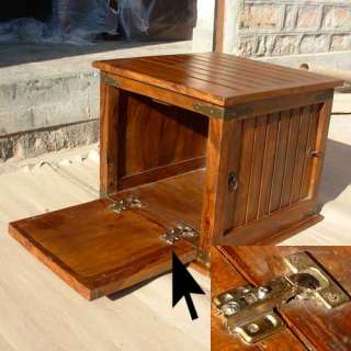 Solid Wood Handmade Square Storage Box Casual Coffee Table Metal 
