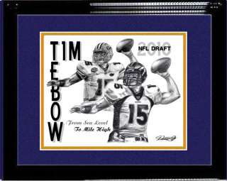 TIM TEBOW LITHOGRAPH POSTER PRINT IN BRONCOS JERSEY DP  