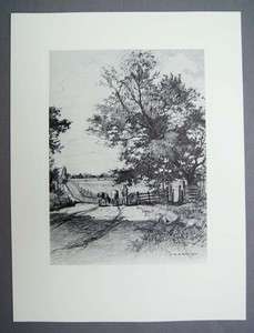 Vintage C.A. Bartels The Countryside Etching Print MINT  