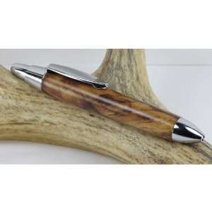  Tigerwood Burl Mini Click Pen With a Chrome Finish Office 