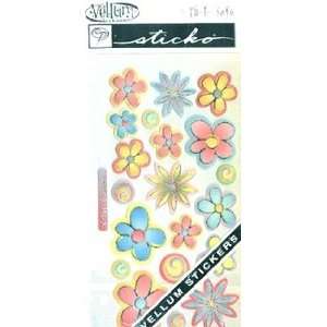   Sticko Vellum Stickers Flowers SPVM 43; 6 Items/Order
