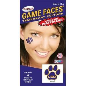  LSU Tigers Game Faces Waterless Temporary Paw Tattoos 