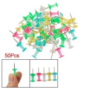  50 in 1 Five Colors Plastic Top Thumbtacks Map Pin