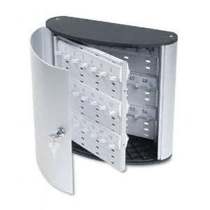  Durable  Locking 54 Key Brushed Aluminum Cabinet, 11 3/4w 