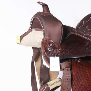 16 Brown Western semi Leather Pleasure Rawhide Saddle  