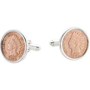   Silver Cufflinks Set With Indian Head Pennys   12.76 grams. Big Sur