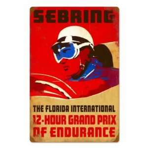 Sebring Florida International Grand Prix Vintage Metal Sign 16 X 24 