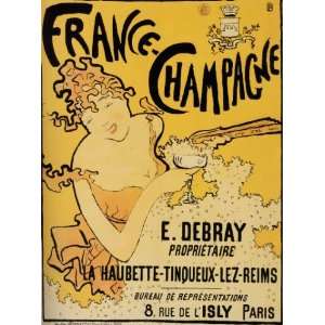   CHAMPAGNE E. DEBRAY PARIS FRENCH VINTAGE POSTER REPRO 