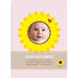  Sunflower Themed Birth Announcements Baby