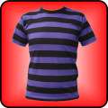Mens Black and Red Striped T Shirt  