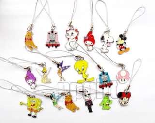   500 Pcs Disney Assorted Metal Cell Phone  Charms Straps More design