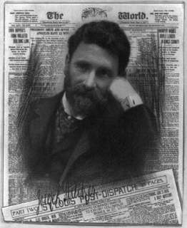 Joseph Pulitzer, chromolithograph superimposed on composite front 