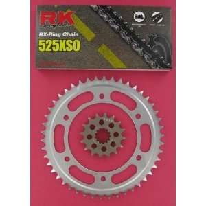  RK OE Chain and Sprocket Kit   Steel Rear Sprocket   Non Gold Chain 