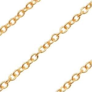  22K Gold Plated 2mm x 2.4mm Cable Chain   By The Foot 