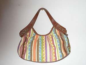 Fossil Khloe Floral Stripe Print Shopper Handbag $88  