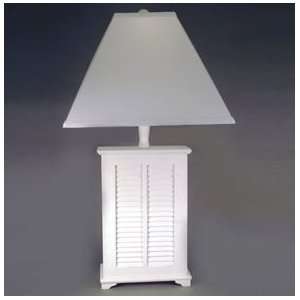   Designs 1670WT White Shutter Lamp with White Shade