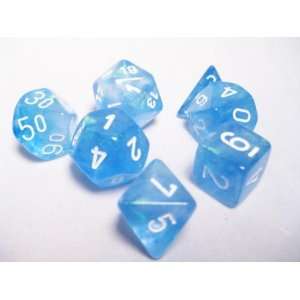  Chessex RPG Dice Sets Sky Blue/White Borealis Polyhedral 