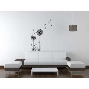 com Flying Black Dandelion   Loft 520 Home Decor Vinyl Mural Art Wall 