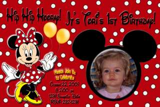 Minnie & Mickey Mouse Birthday Party Invitation  