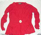 NEW WILLOW BOUTIQUE WOMENS RED COTTON KNIT CARDIGAN BUTTON SWEATER XS