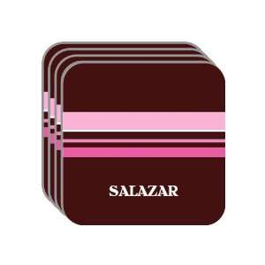 Personal Name Gift   SALAZAR Set of 4 Mini Mousepad Coasters (pink 