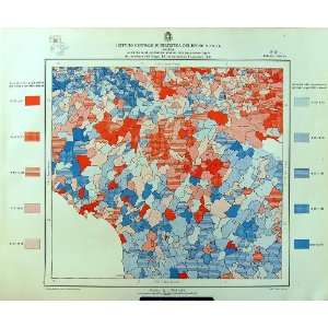    1933 Colour Map Italy Statistics Pesaro Population