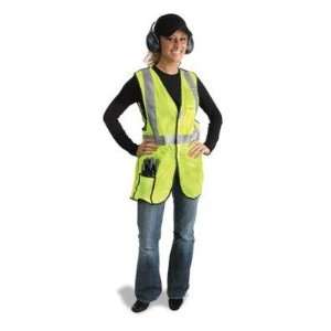 Yellow Polyester Breakaway Vest With Front, Top And Side Hook And Loop 