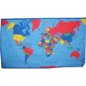  32115 EE World Map   Cotton Print