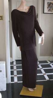Joseph Ribkoff 10 BNWT Fabulous Long Brown Stretchy Skirt & Top/Tunic 