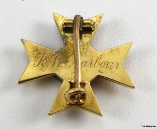 DELTA PHI   fraternity 1898 MALTESE Cross GOLD BADGE  
