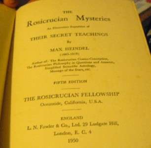 THIS IS THE ROSICRUCIAN MYSTERIES. THIS IS A 1950 EDITION OF THIS 