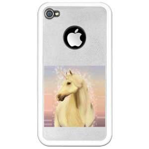    iPhone 4 or 4S Clear Case White Real Unicorn Magic 