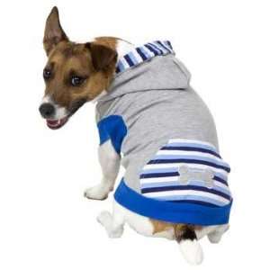   Pet Ethical Active Striped Hoodie Gray & Blue Small