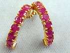 14k yg half hoops stud cuff 2 ct tw ruby earrings Pierc