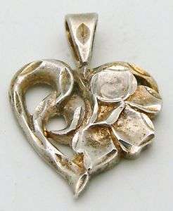 Sterling Silver Textured Heart Pendant  