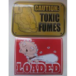  Family Guy Stewie Loaded and Peter Caution Toxic Fumes 