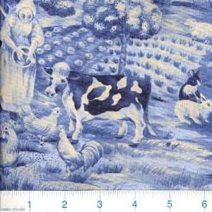  45 Wide Home Sweet Home Farm Life Blue Fabric By The 