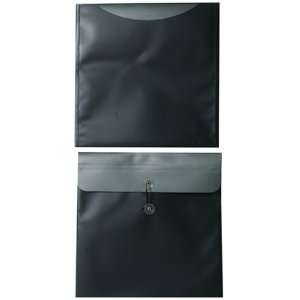 Metallic Charcoal Blue (13 x 13) Button & String Plastic Envelope   12 
