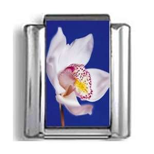  Orchid on Blue Photo Italian Charm Jewelry