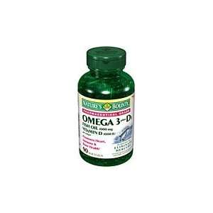 Natures Bounty Pharmaceutical Grade Omega 3 Plus D3 1000mg Softgels 
