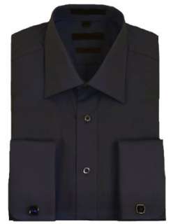  Black French Cuff Dress Shirt (Cufflinks Included 