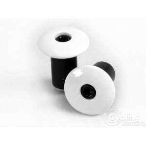  EIGHTHINCH FIXED GEAR BMX BAR END PLUGS CAPS WHITE Sports 