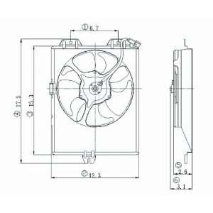 97 02 MITSUBITSHI MIRAGE CONDENSOR COOLING FAN ASSEMBLY 