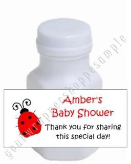 RED LADYBUG BABY SHOWER Bubble Label Favors BIRTHDAY  