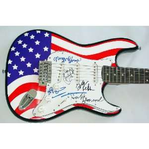  Jazz Legends Autographed Signed USA Flag Guitar & Proof 