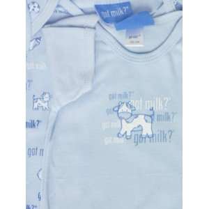  GOT MILK Baby Boy Blue 2 Piece Cotton Bodysuit Set with 