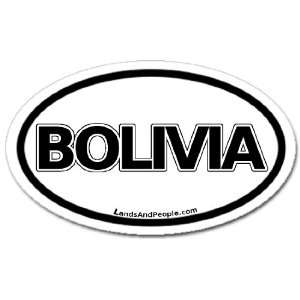  Bolivia Car Bumper Sticker Decal Oval Black and White 