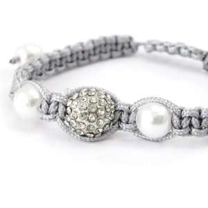  Bracelet ethnic Shambhala silvery pearls. Jewelry