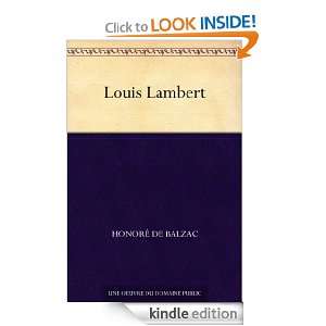 Louis Lambert (French Edition) Honoré de Balzac  Kindle 